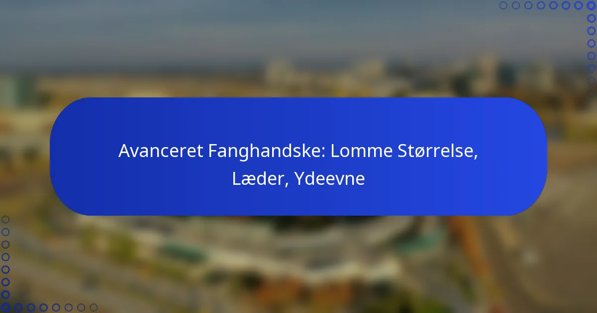 Avanceret Fanghandske: Lomme Størrelse, Læder, Ydeevne