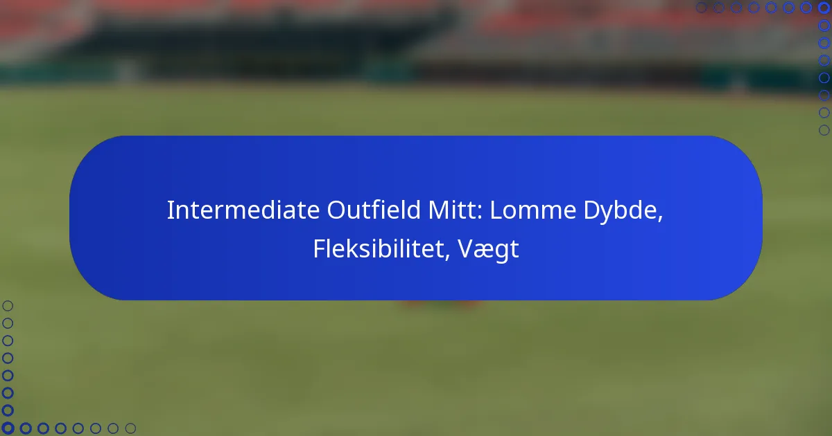 Intermediate Outfield Mitt: Lomme Dybde, Fleksibilitet, Vægt