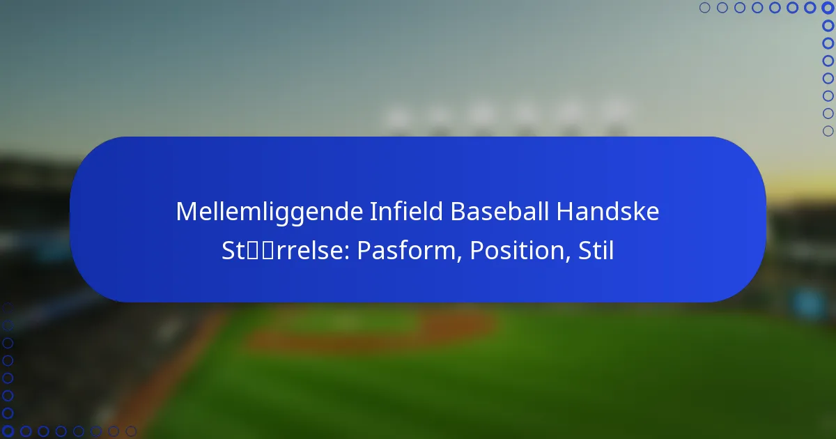 Mellemliggende Infield Baseball Handske Størrelse: Pasform, Position, Stil