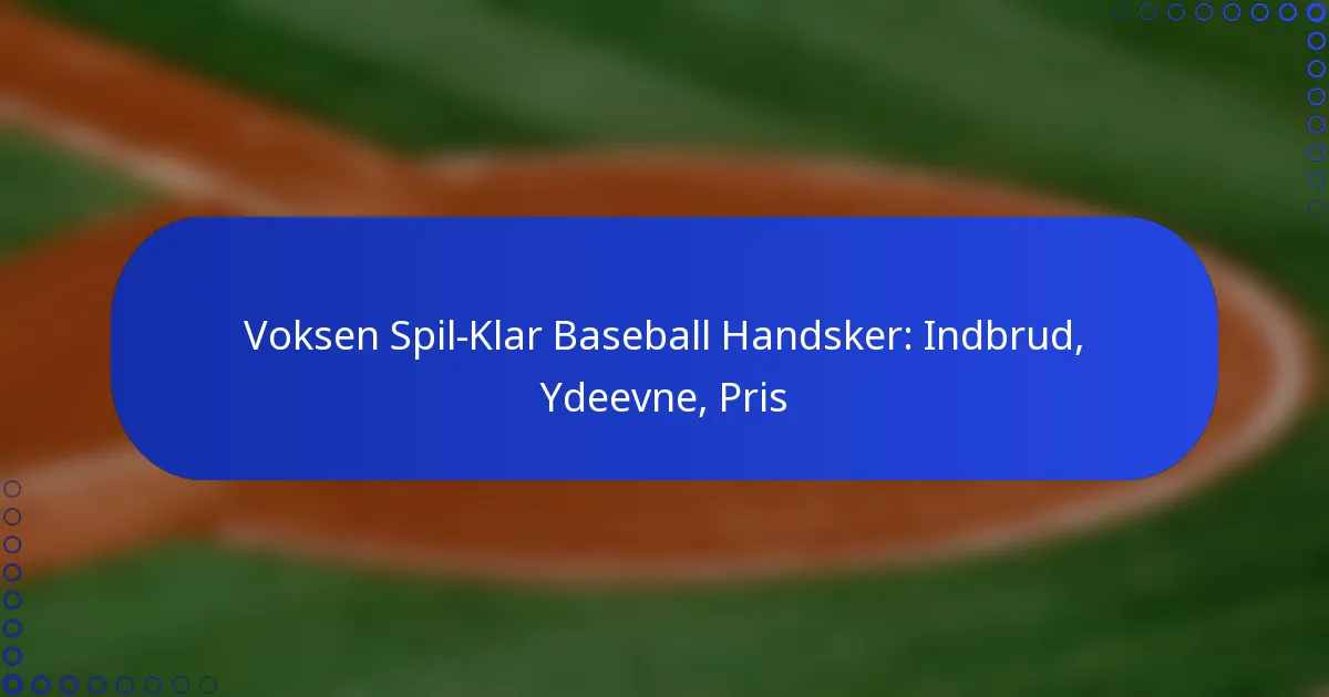Voksen Spil-Klar Baseball Handsker: Indbrud, Ydeevne, Pris