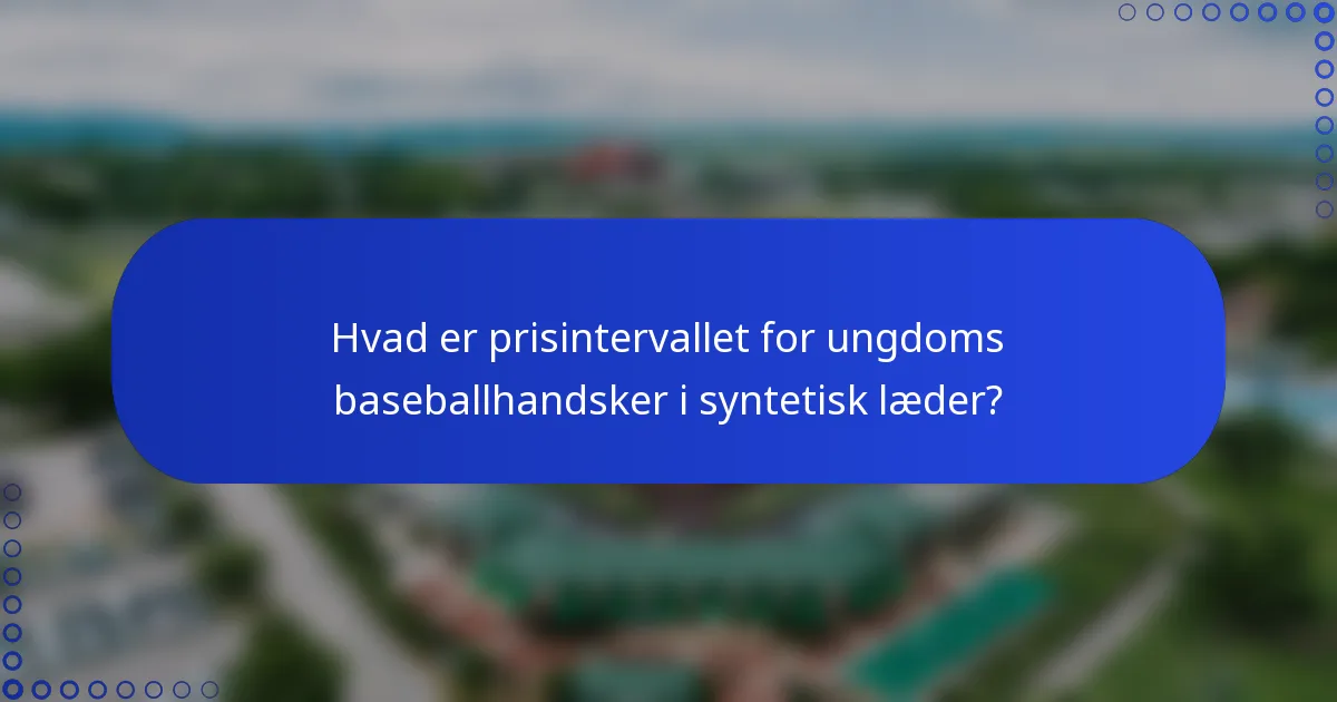 Hvad er prisintervallet for ungdoms baseballhandsker i syntetisk læder?