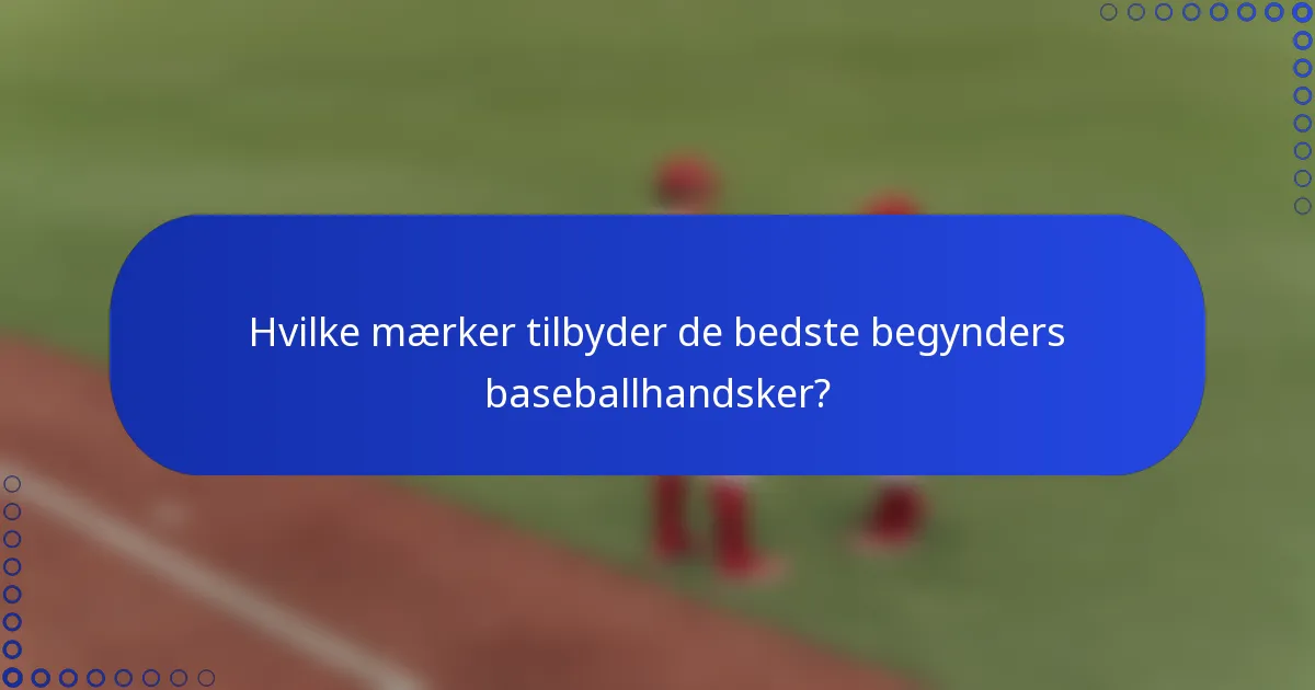 Hvilke mærker tilbyder de bedste begynders baseballhandsker?