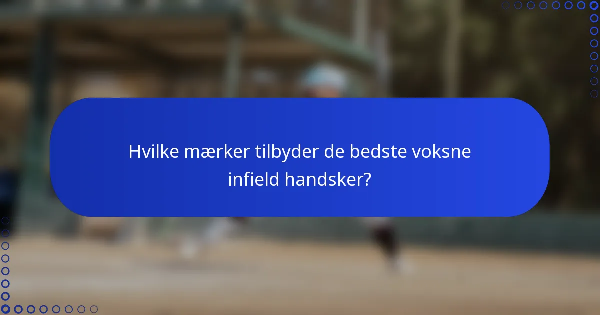 Hvilke mærker tilbyder de bedste voksne infield handsker?
