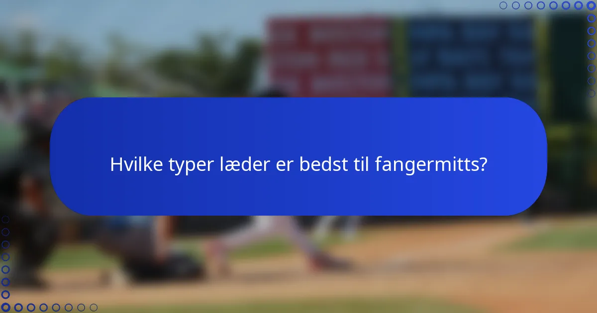 Hvilke typer læder er bedst til fangermitts?