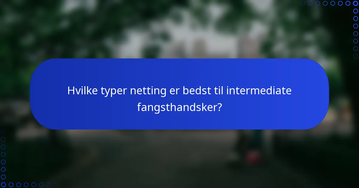 Hvilke typer netting er bedst til intermediate fangsthandsker?